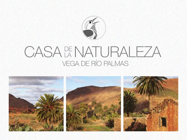 Casa de la Naturaleza: the restaurant's name with photographs of the valley and its palms